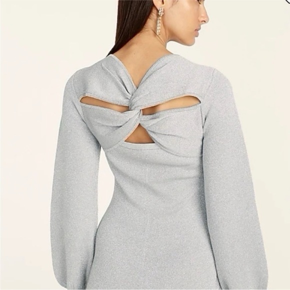 J.Crew Lurex Back Twist Silver Dress - Picture 5 of 9